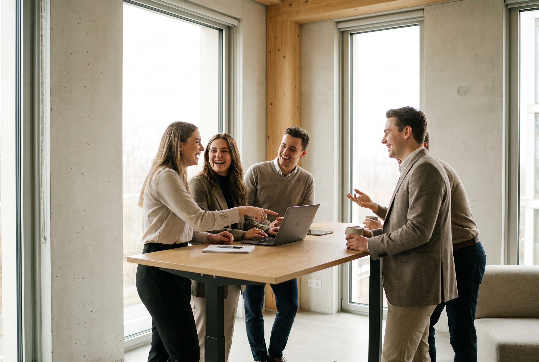 GoDigi colleagues working together in a bright open-plan studio