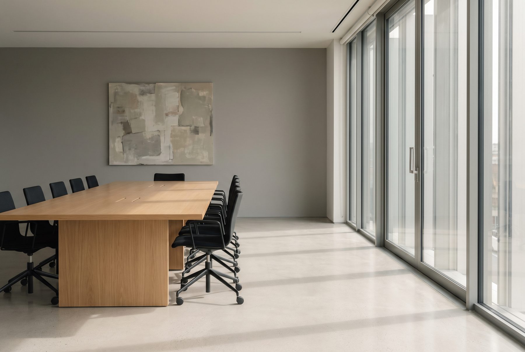 The GoDigi London office interior, with open desks and meeting glass